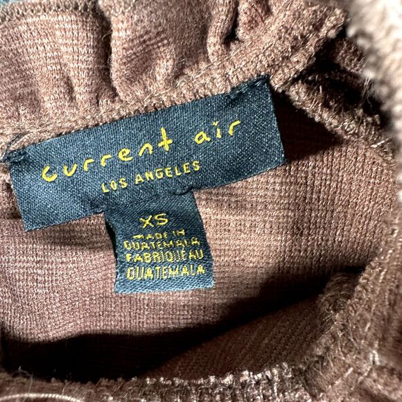 Anthropologie Current Air Jasia Blouse Women's Extra Small Orange Brown Ballon - Picture 3 of 8